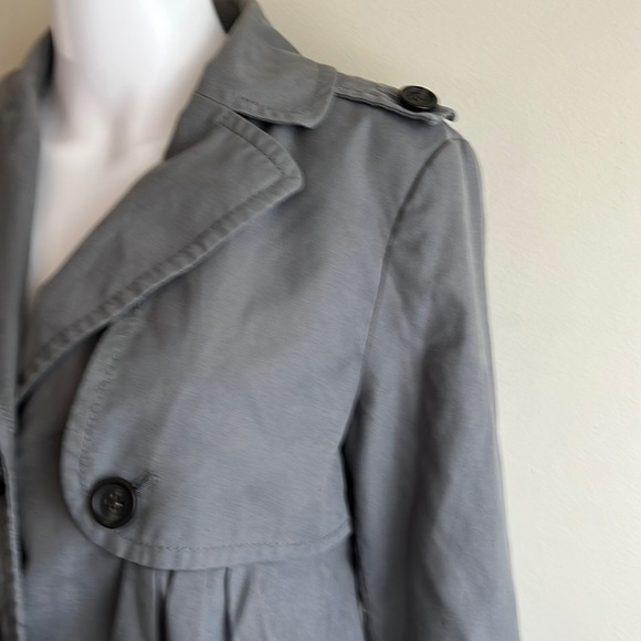 Women’s Gray Safari Jacket Size Small Large buttons Ann Taylor - Picture 2 of 9